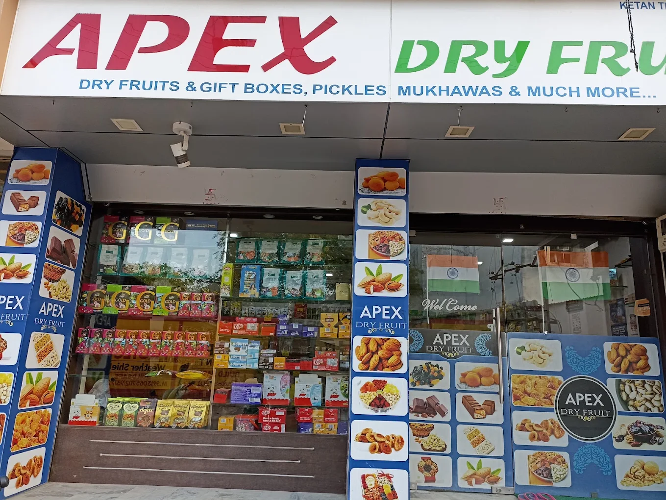 Apex Dry Fruit showroom front in Patan
